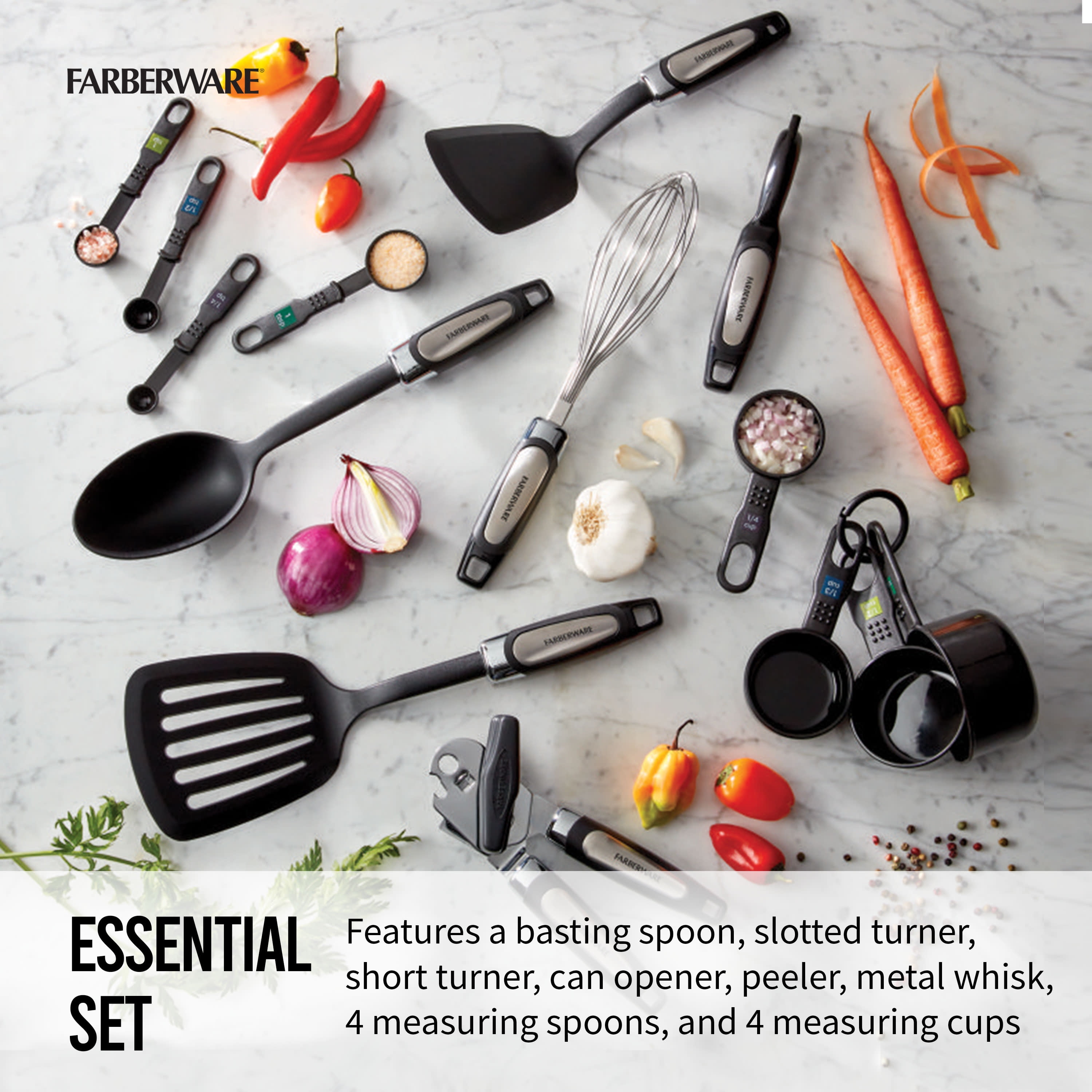 Farberware Professional 30-piece Black and Red Kitchen Tool and Gadget  Starter Set - Walmart.com
