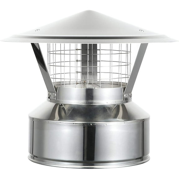 Rain Cap with 3/4" Spark Arrestor for 6" Diameter 304 Stainless Steel All Fuel Class-A Double Wall Insulated Chimney Pipe