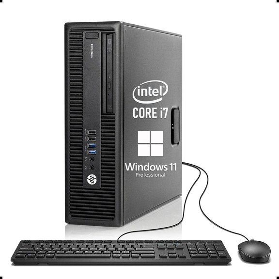 Restored HP EliteDesk 800 G2 SFF Mini Format Desktop Computer Quad Core i7-6700, 8GB RAM, 500GB HDD, Windows 11 (Refurbished)