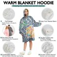 thumbnail image 5 of Wearable Oversized Blanket,Pioneer Flower Floral Print Pattern Wearable Blanket Hoodie for Adults,Cozy Hooded Blankets with Super Pockets,Super Warm Fuzzy Pullover for Women & Men, 5 of 6