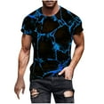 thumbnail image 2 of Mens Shirts under $5.00 Short Sleeve Round Neck Print T-shirt Blue 2XL, 2 of 5