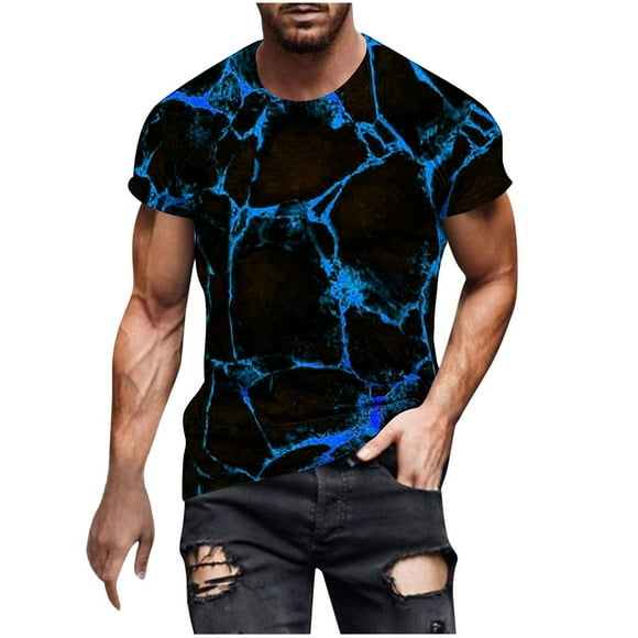 Camisetas de Manga Corta para Hombre Imprimir Cuello Redondo Camiseta de Moda Casual, Camiseta de Disfraz de Poliéster para Uso Al Aire Libre, Diario Y de Verano de Primavera