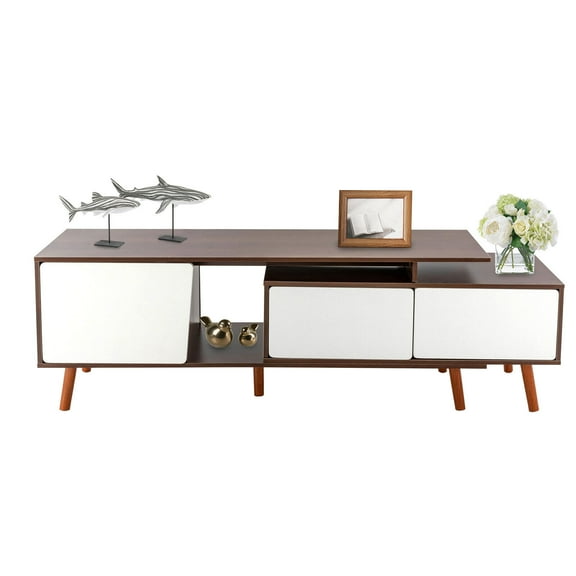 TV Stand Entertainment Side Unit 3 Doors MDF Storage Cabinet Furniture Organizer