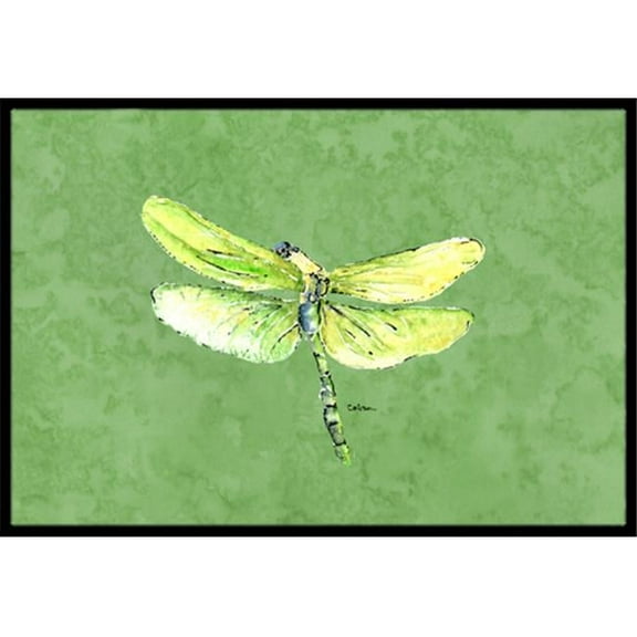 Carolines Treasures  Dragonfly on Avacado Indoor Or Outdoor Doormat - 18 x 27 in.