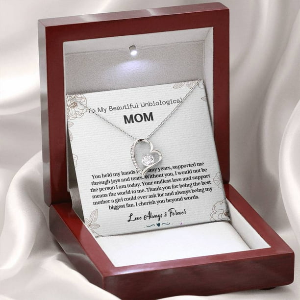 Unbiological Mom Forever Love Necklace Step Mom Gift Bonus Mom