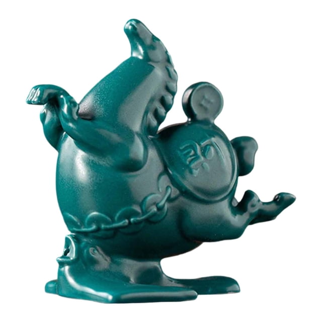 Quemador de incienso de caballo pequeño, mini incensario de escritorio, escultura de animal, fragancia de granja Verde