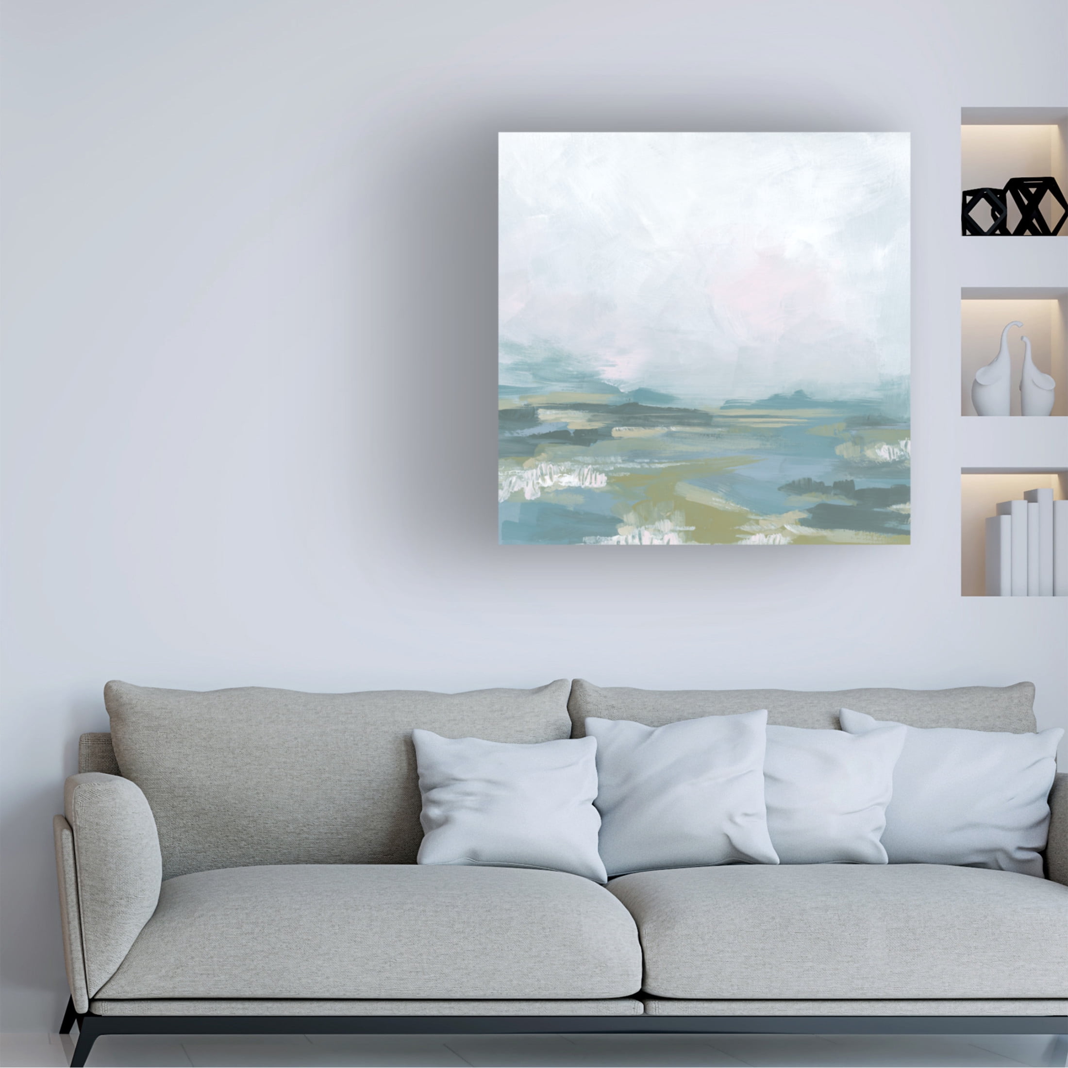 Trademark Fine Art June Erica Vess  Blue Fields I Canvas Wall Art