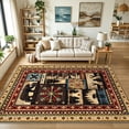 thumbnail image 5 of MJIAexp 6'x9' Area Rug Washable Living Room Rug, Vintage Western Bear Deer Decor Indoor Carpet Rugs, Non Slip Soft Low Pile Area Carpet for Living Room Bedroom Festive Decor, 5 of 6