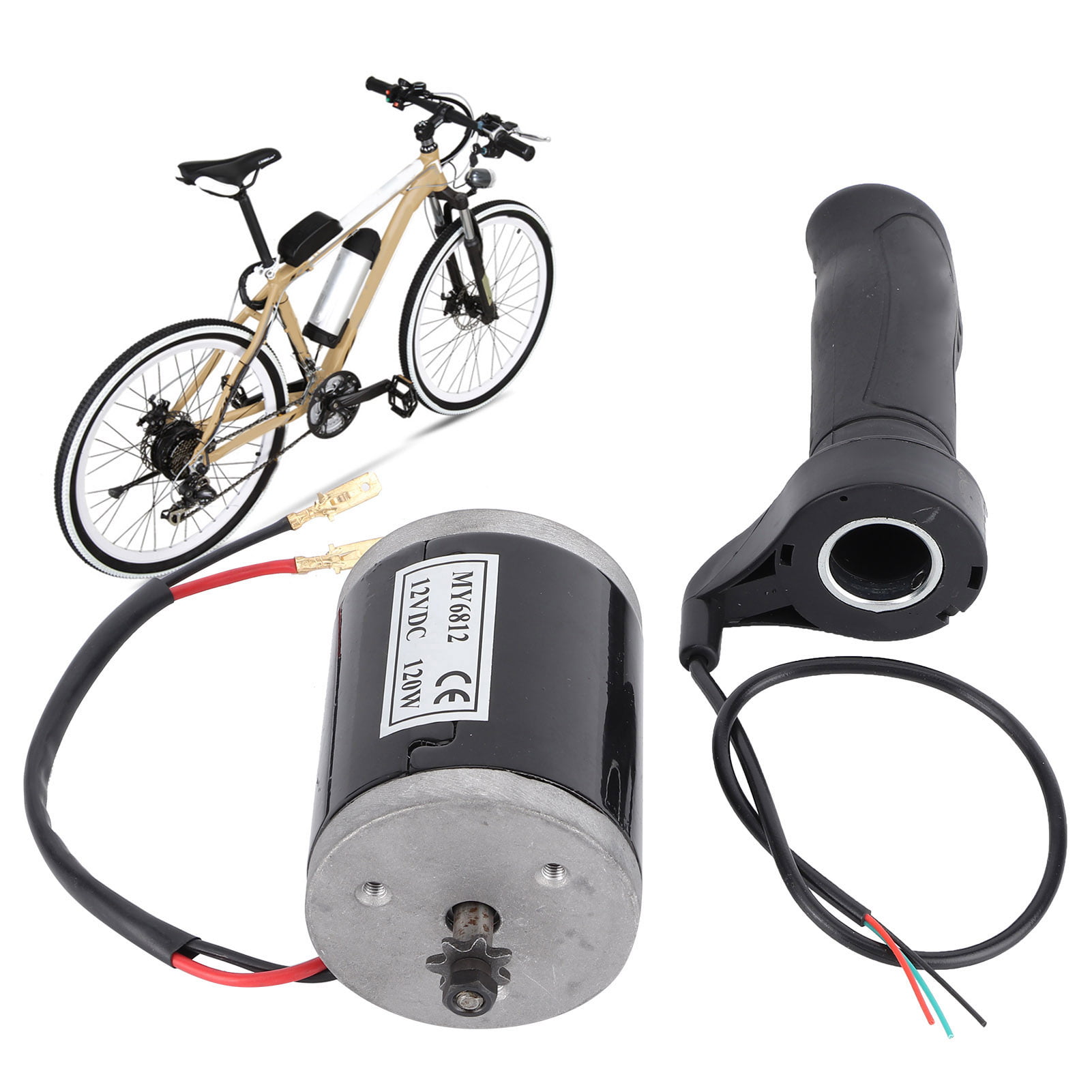 MY6812 12V 120W High Speed Brush Motor w/Belt Pulley Electric Scooter Ebike Part 