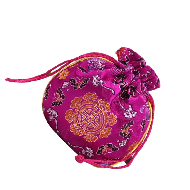 Bolsa colgante con cordón de yute, bolsas de embalaje de joyería, bolsa de regalo de lino, organizador de fiestas, collar artesanal, pulsera, Ropa, zapatos y accesorios Miscelánea Rosa roja Sonducket AP017947-05
