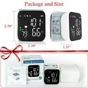 Blood Pressure Monitor, Wrist Blood Pressure Cuff LCD Display Automatic Voice Pulsometer Sphygmomanometer, Rechargable Heart Health BP Monitor for Home Travel Use,White