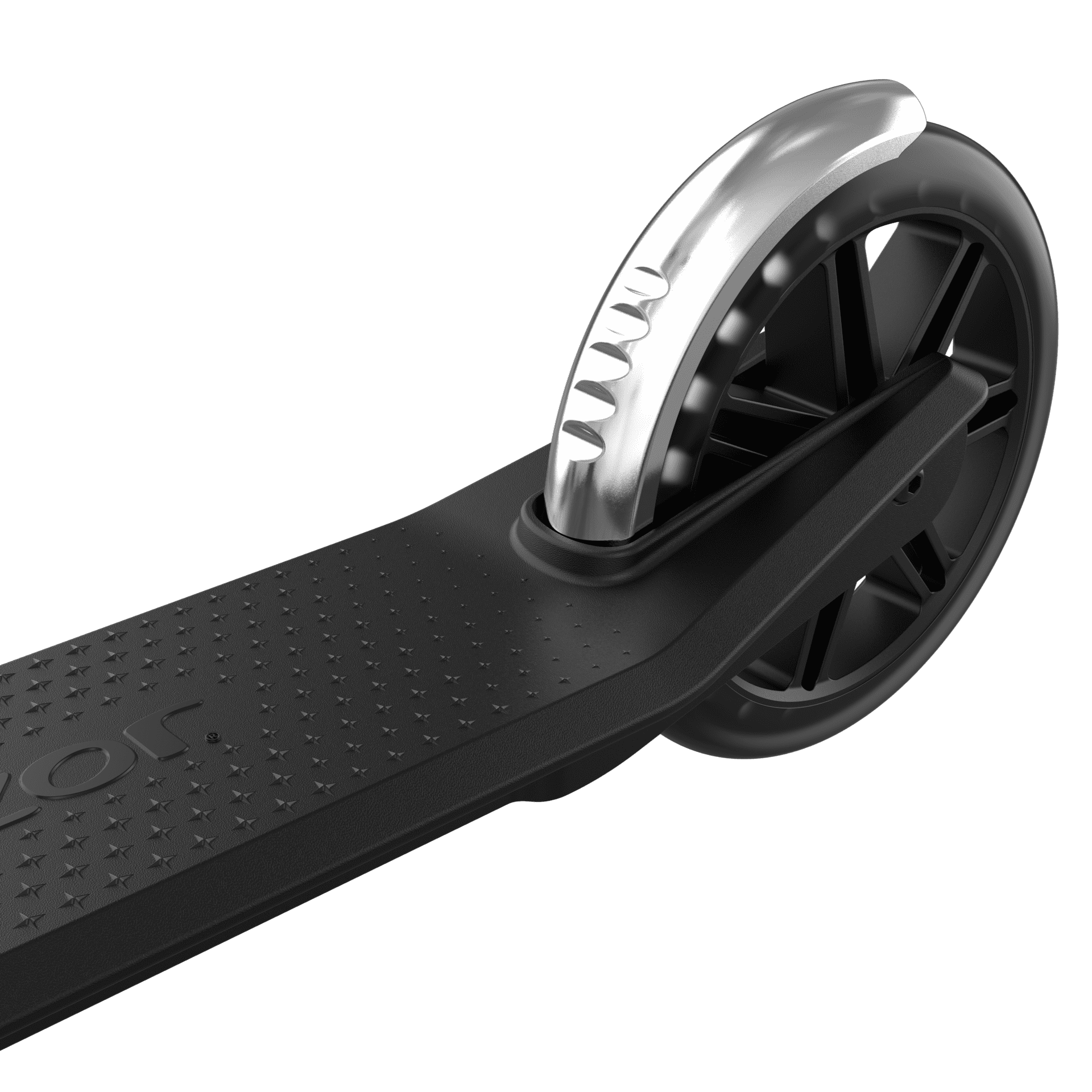 Razor Chrome Lux – Silver/Black, Folding Large 8” Wheel Kick Scooter for Ages 8+ and up to 220 lb