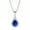 Blue, variant on Womens Sterling Silver Victorian Bridal Necklace Blue Solitaire CZ Teardrop Pendant