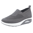 thumbnail image 3 of Domzle Women Orthopedic Sneakers Walking Shoes,Mesh Breathable Arch Support Slip-on Light Air Cushion Orthopedic Sneakers Shoes Gray, 3 of 5