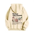 thumbnail image 5 of SONXAHE Front Back Graphic Hoodie for Women Kangaroo Pocket Loose Fit Ocean Theme Fall Pullover Tops, 5 of 6