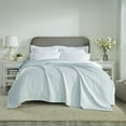thumbnail image 2 of Better Trends All Season Full/Queen Size Blanket 100% Cotton Waffle Weave Blanket for Couch Lightweight & Breathable, Soft Blanket (90"x 90") Light Blue Janiya Collection, 2 of 4