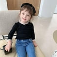 thumbnail image 5 of URMAGIC Baby Girl Kids Blouses Long Sleeves Solid Color Doll Collar Tops Blouse 1-7T, 5 of 11