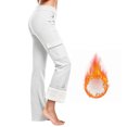 thumbnail image 6 of ZOIGHDA Women's Fleece Lined Flare Leggings Elastic Waist Bootcut Yoga Pants Winter Casual Thermal Warm Workout Trousers with Pockets(White,X-Large), 6 of 8