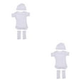 thumbnail image 2 of ZLight Cute and White Short Sleeve Jumpsuit and Hat Set for 26-28cm Baby Dolls Adorable Rompers Style A 2Set, 2 of 6