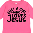 thumbnail image 4 of Inktastic Just a Girl Who Loves Jesus Girls Long Sleeve Toddler T-Shirt, 4 of 5
