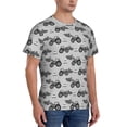 thumbnail image 4 of Yiaed Gray Tractor Print Mens Short Sleeve Tight Fit T-Shirt, Crewneck Casual Tee-Small, 4 of 5