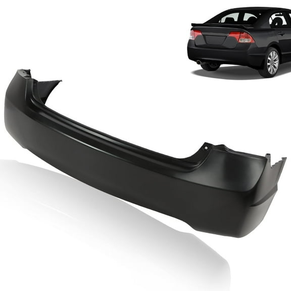 PIT66 Rear Bumper Cover Fit for 2006-2011 Honda Civic Sedan 4dr 04715SNAA90ZZ, HO1100235