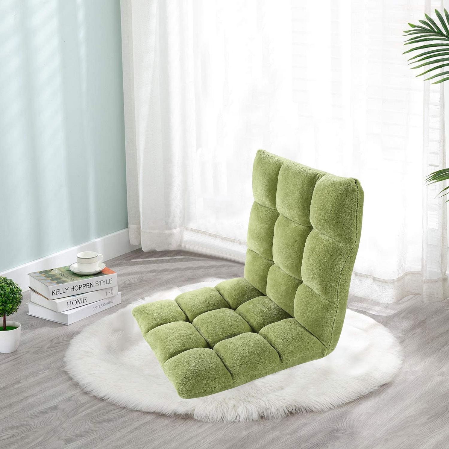 Velago Clam Adjustable Folding Plush Floor Gaming Chair