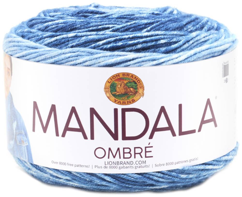 Lion Brand Yarn Mandala Ombre Harmony Ombre Cake Medium Acrylic Multi-color Yarn