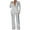 White, variant on Women's Sequined Suit Set Deep V Neck Fashion One Button 2 Piece Wedding Tuxedos Blazer Straight Long Pants Prom Party Outfit White M
