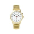thumbnail image 2 of Dakota 27090 40 mm Men Stainless Steel EL Moonglow Stretch Expansion Band Watch, Gold & White, 2 of 4