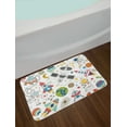 thumbnail image 2 of Science Party Bath Mat, Illustration of Astronauts and Spaceships Visiting Unknown Far Planets, Plush Bathroom Decor Mat with Non Slip Backing, 29.5" X 17.5", White Multicolor, by Ambesonne, 2 of 2