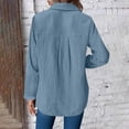 thumbnail image 6 of Godom Button Down Shirts for Women Fall Winter Long Sleeve Linen Shirts Casual V Neck Loose Cardigan with Pocket, 6 of 7