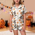 thumbnail image 2 of CAUYDY Halloween Pajamas Kids Girls Pajamas 2-Piece Pjs Set Kids Short Sleeved and Shorts Jammies Casual Wear Girls' Sleepwear Lounge Clothes Beige Sizes 4-5 Years, 2 of 7