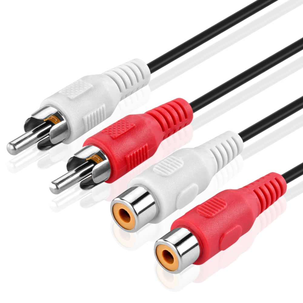 RCA Extension Cable Feet) 2RCA Audio Extender Adapter Wire Coupler Male to Female Dual Red/White Connector Jack Plug Extend Audio Channel Stereo (Right and Left) - Walmart.com