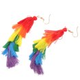 thumbnail image 2 of 1 Pair Rainbow Tassel Drop Earrings Rainbow Tassel Dangle Earrings Women Rainbow Earrings, 2 of 6