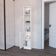 thumbnail image 2 of Cabinet, Freestanding Storage Cabinet with 3 Shelves and 1 Door for Bathroom, Kitchen, Living Room, White, 2 of 5