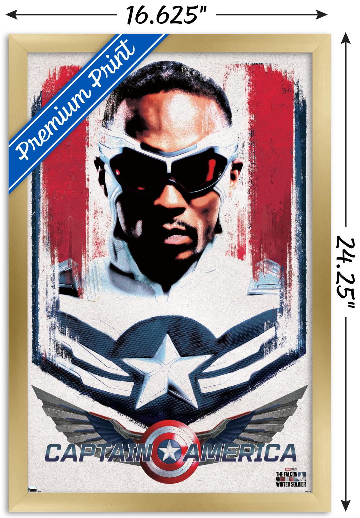 Marvel Falcon and Winter Soldier - Falcon Illustration Wall Poster, 14.725" x 22.375", Framed