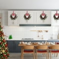 thumbnail image 4 of 4Pcs Mini Christmas Wreath for Cabinets Kitchen, Hanging Small Christmas Wreaths with Red Bows Cedar Branchs Red Berry Clusters for Kitchen Cabinet Fireplace Window Front Door Wall Decor, F*4, 4 of 6