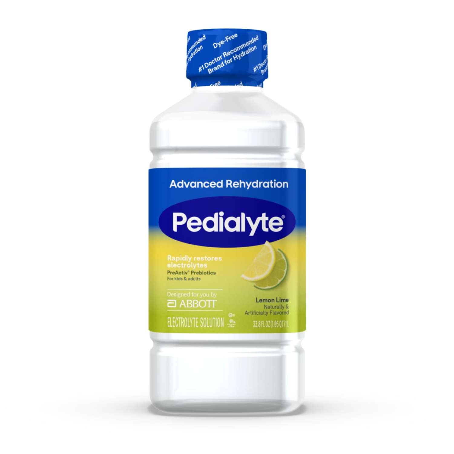 Pedialyte Advanced Rehydration Electrolyte Drink, Lemon Lime, 1 Liter