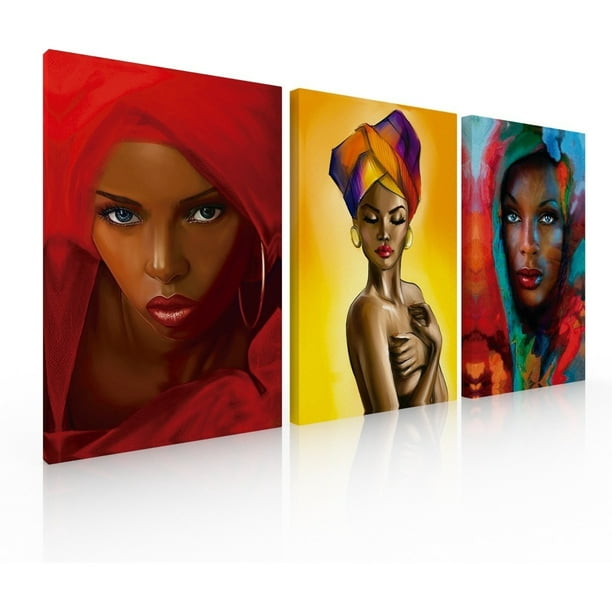 Set de 3 Cuadros Decorativos Ideas Creativas Modernos Africanas Cuadro sublimado en tela