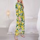 thumbnail image 3 of Fotbe Lemon Seamless Pattern Oil Painting Effect Conjunto de Pijama de Manga Larga para Mujer con Estampado, Ropa de Dormir de 2 Piezas, Conjunto de Casa Suave y Cómodo con Bolsillos-Medium, 3 of 7