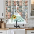 thumbnail image 4 of Elegant Spring Floral Kitchen Window Curtains, Swag Curtains Valance for Bedroom Living Room Bathroom, Summer Botanical Plaid Farmhouse Rod Pocket Window Curtain Block Drapes 2 Panels 28"x36", 4 of 9