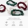 thumbnail image 2 of Fishers Finery 25 Momme Pure Mulberry Silk Skinny Scrunchies (Red|Green|White - 6 Pk), 2 of 5