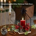 thumbnail image 4 of Rhytsing Christmas Table Centerpieces, H10 Inches Decorative Lantern with Real Wax Red LED Flameless Candle and Christmas Cedar Candle Ring, Battery Powered Metal Hanging Lanterns with Timer, 4 of 6