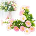 thumbnail image 2 of Artificial Decorative Flowers， 1 Bundles Artificial Daisies Flowers Cemetery Flower Plastic Memorial Bouquet for Hanging Window Box Home Table Centerpieces Decor, 2 of 9