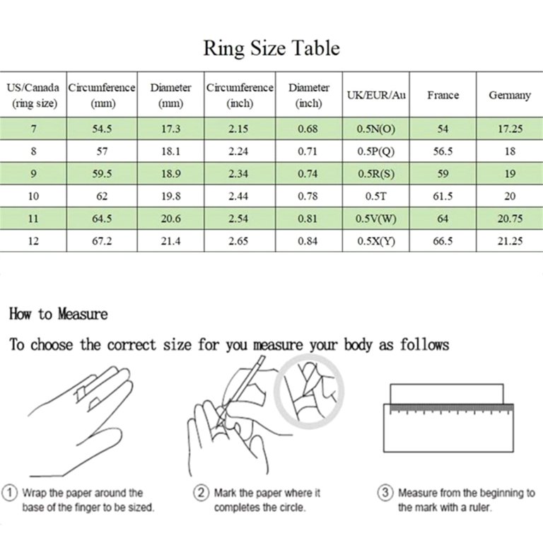 Ring Size Chart To Scale