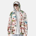 thumbnail image 4 of Kll Watercolor Floral With Butterflies Print Men'S Women’s Upf 50+ Sun Protection Outdoor Hoodie Jacket Long Sleeve Fishing Hiking Performance Shirt- X-Large, 4 of 8