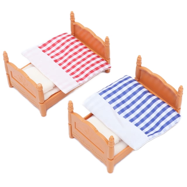 LITERA DE MUÑECA DE ESCALERA CON LISTRA PLÁSTICA EN Miniatura Muñeca Cama Doble para Niños Regalos