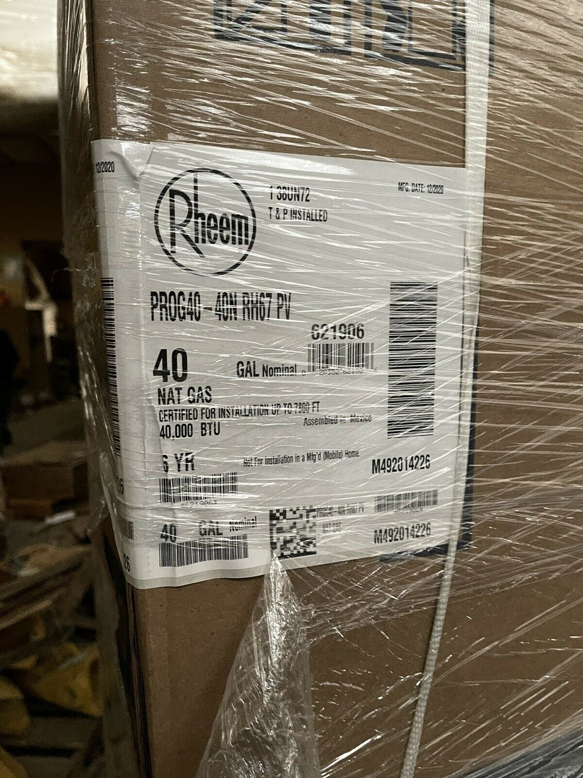 NEW Rheem Ruud (PROG40-40N RH67 PDV) 40 Gallon Natural Gas Water Heater 40K  BTU - Walmart.com