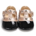 thumbnail image 3 of Styles I Love Infant Baby Girl Princess Rivet Studded T-Strap Soft Sole Anti-Silp Crib Shoes Prewalker 0-18M, 4 Colors (6-12 Months, Black), 3 of 5